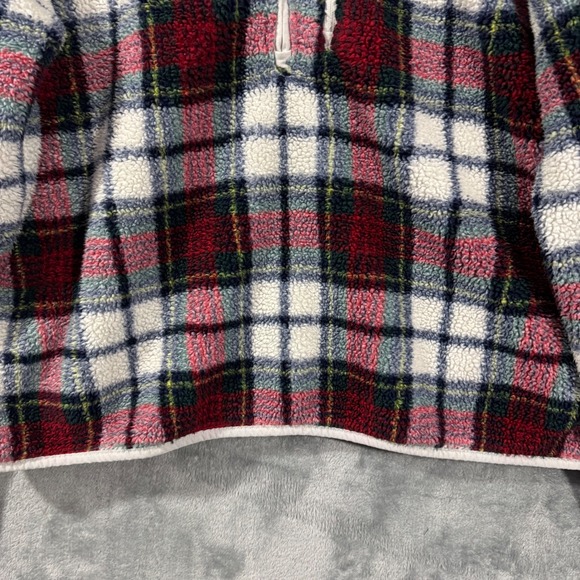 Vineyard Vines Plaid Sherpa Fleece Quarter Zip Super Shep Pullover Size XL - Picture 3 of 13